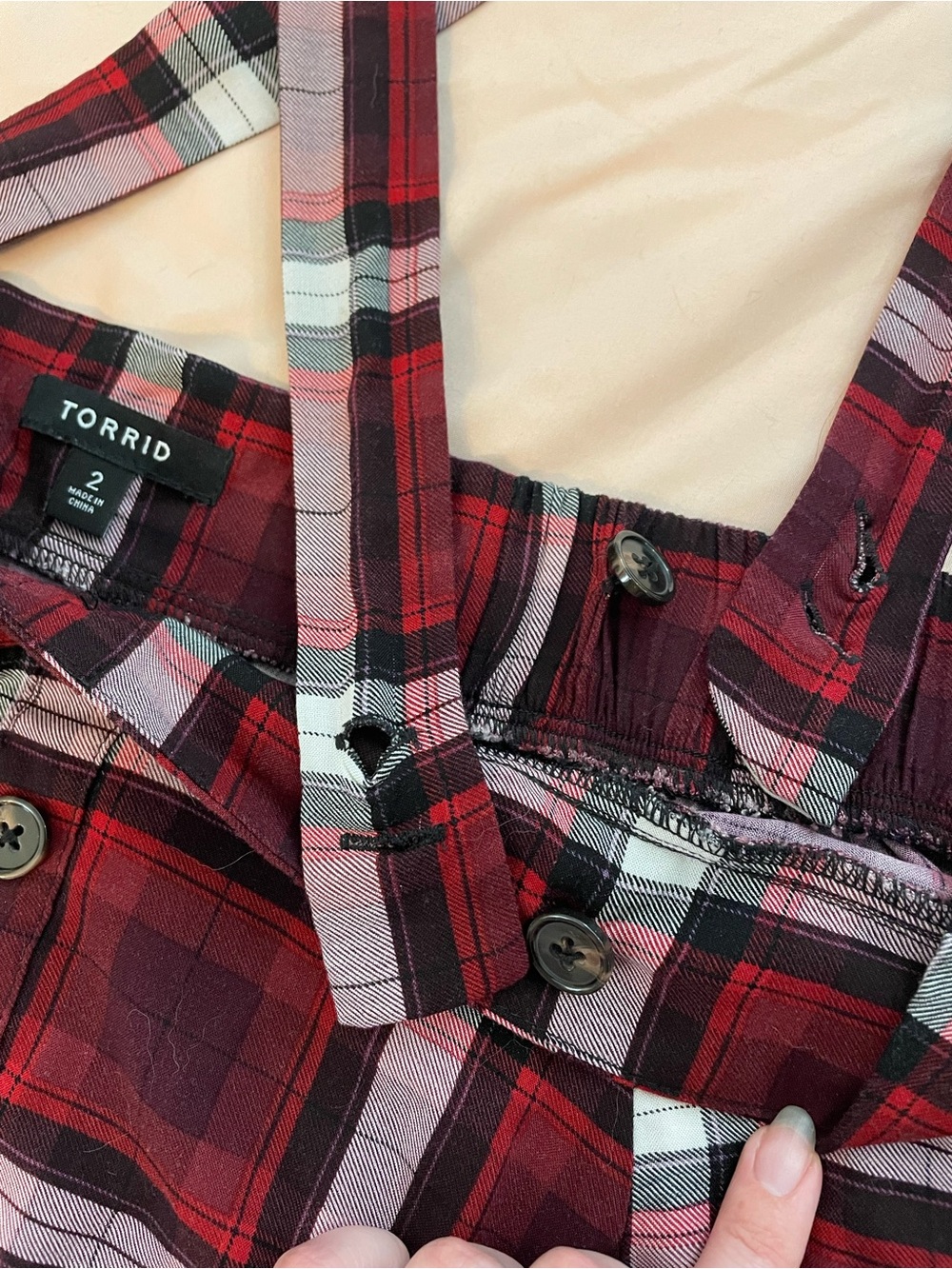 torrid Red Plaid Suspender Skirt - Picture 8 of 14